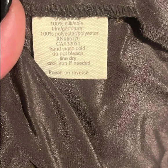 Elegant Anthropologie Silk brown and gold zipper up top medium loose fit tank - Picture 5 of 7